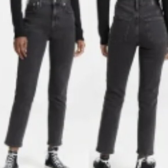 Madewell Women's Black Stovepipe Jeans Sz 26 - Picture 2 of 11